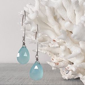 Silver light Blue Earrings